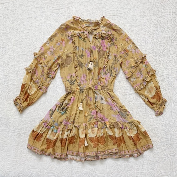 Spell & The Gypsy Collective Wild Bloom Long Sleeve Playdress, Mustard - Picture 7 of 16